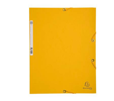 Cartellina con elastico - cartoncino lustre' - 3 lembi - 400 gr - 24 x 32 cm - giallo - conf. 25 pezzi - Exacompta - 55509E - 3130630555094 - DMwebShop