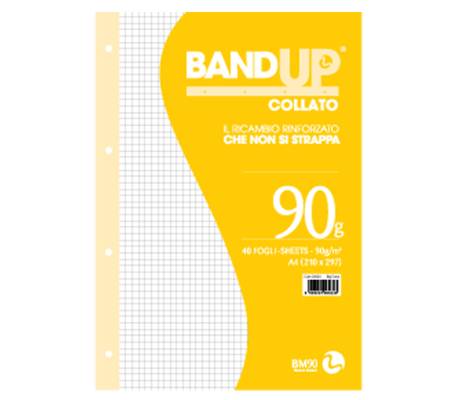 Blocco collato BandUp - fori rinforzati - A4 - quadretto 5 mm - 40 fogli - 90 gr - conf. 10 pezzi - BM - 0106433 - 8008234064333 - DMwebShop