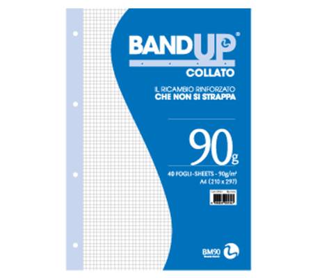 Blocco collato BandUp - fori rinforzati - A4 - quadretto 4 mm - 40 fogli - 90 gr - conf. 10 pezzi - BM - 0106435 - 8008234064357 - DMwebShop