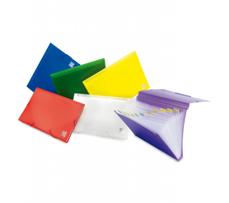 Portadocumenti espandibile MyDesk - con elastici - 12 scomparti - PPL - 33,5 x 25 cm - colori assortiti - Ri.plast
