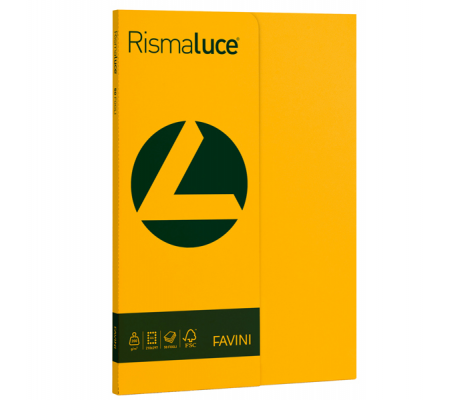 Carta Rismaluce Small - A4 - 200 gr - giallo oro 52 - conf. 50 fogli - Favini - A69H544 - 8007057615210 - DMwebShop
