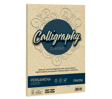 Carta Calligraphy Pergamena - A4 - 90 gr - crema 05 - conf. 50 fogli - Favini - A692204 - 8007057672091 - DMwebShop