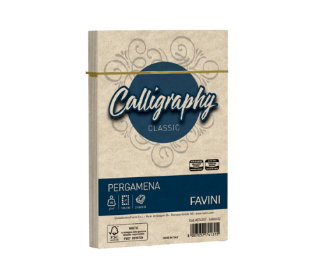 Busta Calligraphy Pergamena - 120 x 180 mm - 90 gr - sabbia 02 - conf. 25 pezzi - Favini - A57U207 - 8007057741315 - DMwebShop