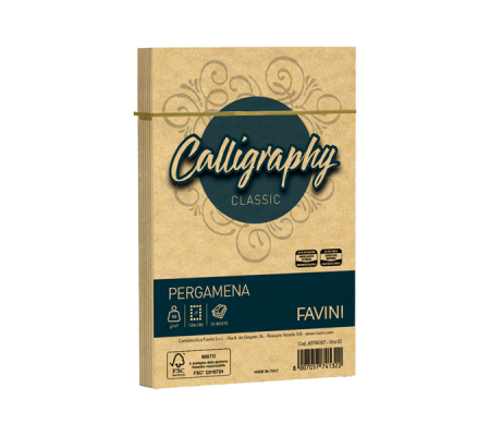 Busta Calligraphy Pergamena - 120 x 180 mm - 90 gr - oro 03 - conf. 25 pezzi - Favini - A57W207 - 8007057741322 - DMwebShop