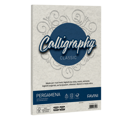 Carta Calligraphy Pergamena - A4 -190 gr - perla 10 - conf. 50 fogli - Favini - A694084 - 8007057672114 - DMwebShop