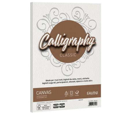 Carta Calligraphy Canvas - A4 - 100 gr - bianco 01 - conf. 50 fogli - Favini - A690214 - 8007057617016 - DMwebShop