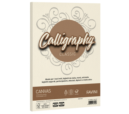 Carta Calligraphy Canvas - A4 - 100 gr - avorio 02 - conf. 50 fogli - Favini - A69Q214 - 8007057617023 - DMwebShop