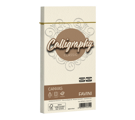 Busta Calligraphy Canvas - 110 x 220 mm - 100 gr - avorio 02 - conf. 25 pezzi - Favini - A57Q414 - 8007057747515 - DMwebShop