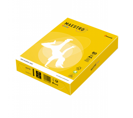 Carta Maestro Color - A4 - 80 gr - giallo forte IG50 - conf. 500 fogli - Mondi - 7042 - 9003974422886 - DMwebShop