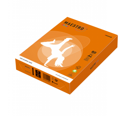 Carta Maestro Color - A4 - 80 gr - arancio forte OR43 - conf. 500 fogli - Mondi - 7020 - 9003974400860 - DMwebShop