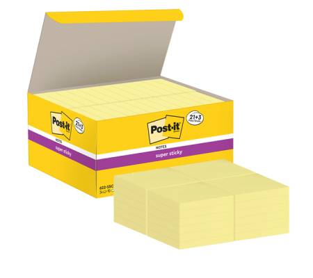 Blocco foglietti Super Sticky - 622-SSCY-VP24-EU - giallo Canary - 47,6 x 47,6 mm - 90 fogli - conf. 24 blocchi - Post-it - 7100234510 - 51141401515 - DMwebShop