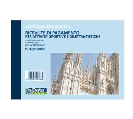 Blocco ricevute pagamento per attivita' sportive dilettantistiche - 50-50 copie autoricalcanti - 11,5 x 16,5 cm - Data Ufficio - DU162580000 - 8008842602736 - DMwebShop