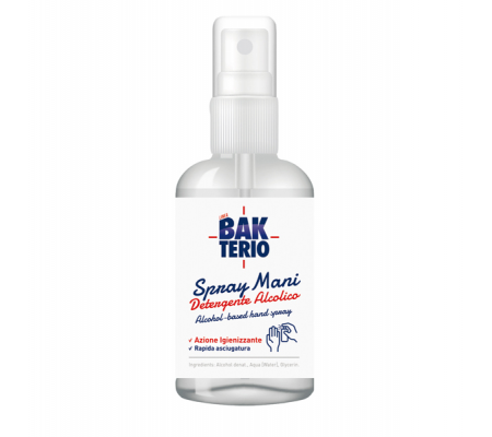 Spray detergente mani alcolico - 60 ml - Bakterio  - BK018 - DMwebShop