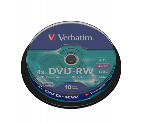 Scatola 10 DVD-RW - serigrafato - 4,7 Gb - Verbatim - 43552 - 023942435525 - DMwebShop