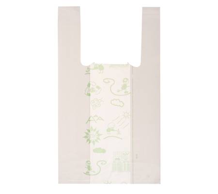 Shoppers Mini - 22 x 40 cm - mater-bi - bianco - scatola 500 pezzi - No Brand - G1D005H - 8054154230228 - DMwebShop