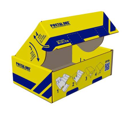 Scatola spedizioni Postal Box - medio - 36 x 24 x 12 cm - giallo-blu - Blasetti - 0422 - 8007758014220 - DMwebShop