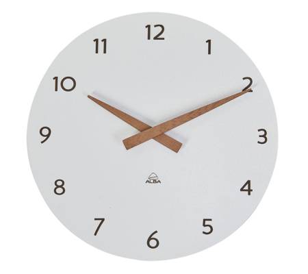 Orologio da parete HorMilena - Ø 30 cm - bianco-legno - Alba - HORMILENA BC - 3129710017034 - DMwebShop