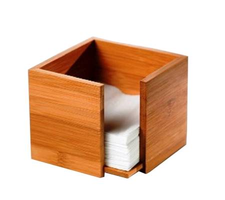 Portatovaglioli - in bamboo - 19 x 19 x 10 cm - colore naturale - Leone - s0086 - 8024112000866 - DMwebShop