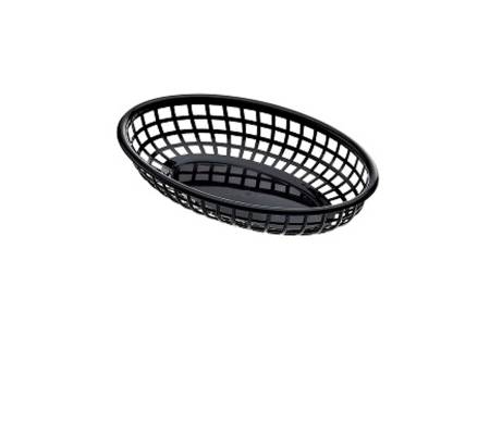 Cestino americano ovale - in plastica - 27,5 x 17,5 x 4 cm - nero - conf. 12 pezzi - Leone - t0509 - 8024112990693 - DMwebShop