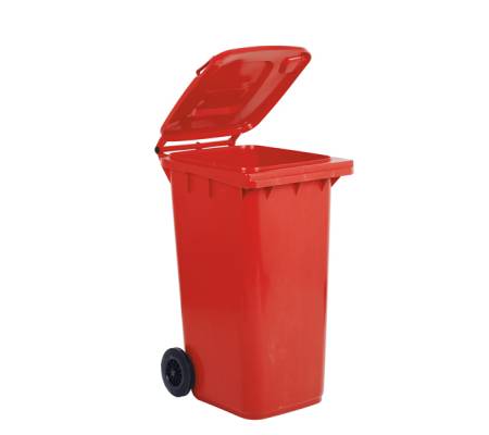 Bidone carrellato per raccolta differenziata - 240 lt - rosso - Mobil Plastic - 1/240/5-ROB - 91124A - DMwebShop