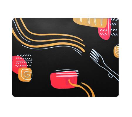 Tovaglietta americana linea Spaghetti - 41 x 31 cm - nero - conf. 6 pezzi - Stilcasa - F360005 - 91131A - DMwebShop