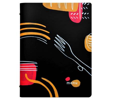 Portamenu' linea Spaghetti - A4 - 24,6 x 31,6 cm - nero - conf. 3 pezzi - Stilcasa - F360025 - 8033630026753 - DMwebShop