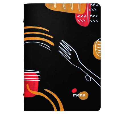Portamenu' linea Spaghetti - A5 - 17 x 23 cm - nero - conf. 3 pezzi - Stilcasa - F360045 - 8033630026777 - DMwebShop