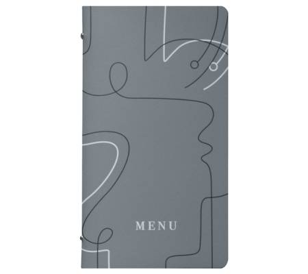 Portamenu' linea Linee - 18 x 31,6 cm - Grigio tortora - conf. 3 pezzi - Stilcasa - F360081 - 8033630026050 - DMwebShop