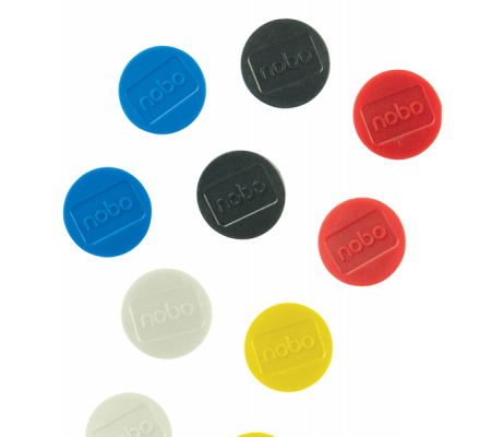 Magneti - Ø 32 mm - colori assortiti - conf. 10 pezzi - Nobo - 1915304 - 5028252611268 - DMwebShop