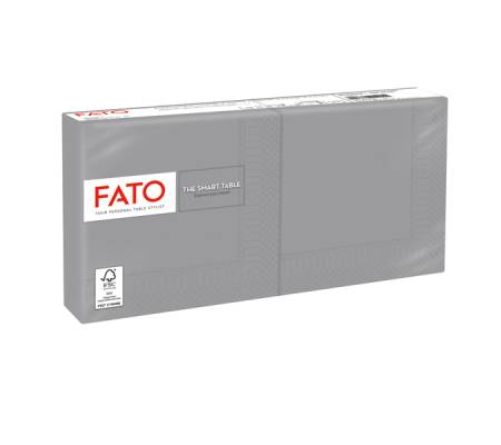 Tovagliolo - carta - 25 x 25 cm - 2 veli - grigio - conf. 100 pezzi - Fato - 82237003 - 8000664523282 - DMwebShop