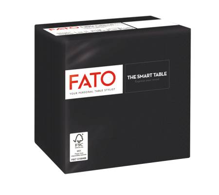 Tovagliolo - carta - 24 x 24 cm - 2 veli - nero - conf. 100 pezzi - Fato - 82219003 - 8000664523008 - DMwebShop