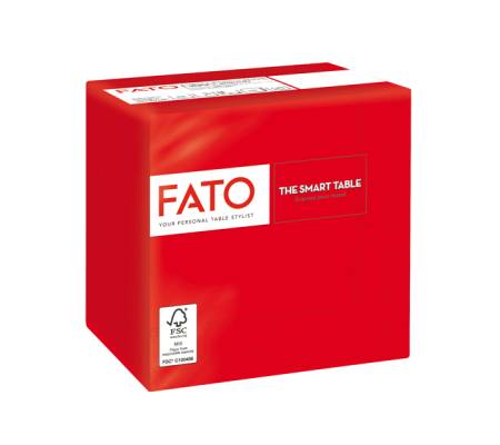 Tovagliolo - carta - 24 x 24 cm - 2 veli - rosso - conf. 100 pezzi - Fato - 82227003 - 8000664523169 - DMwebShop