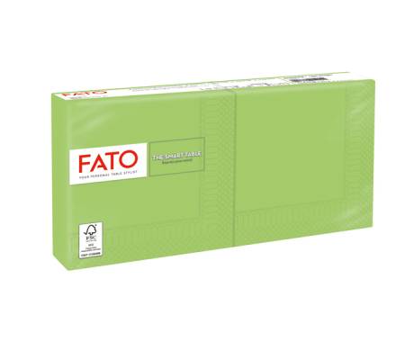 Tovagliolo - carta - 25 x 25 cm - 2 veli - verde mela - conf. 100 pezzi - Fato - 82233003 - 8000664523220 - DMwebShop