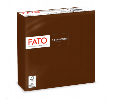 Tovagliolo carta - 33 x 33 cm - 2 veli - cioccolata - conf. 50 pezzi - Fato - 82622400 - 8000664217952 - DMwebShop
