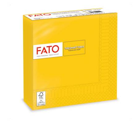 Tovagliolo - carta - 33 x 33 cm - 2 veli - giallo - conf. 50 pezzi - Fato - 82621200 - 8000664202101 - DMwebShop