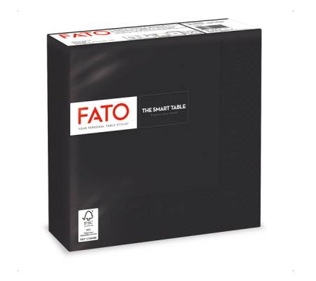 Tovagliolo - carta - 33 x 33 cm - 2 veli - nero - conf. 50 pezzi - Fato - 82622500 - 8000664259266 - DMwebShop