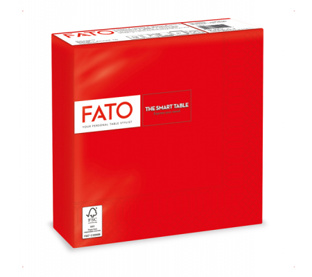 Tovagliolo carta - 33 x 33 cm - 2 veli - rosso - conf. 50 pezzi - Fato - 82621700 - 8000664202705 - DMwebShop