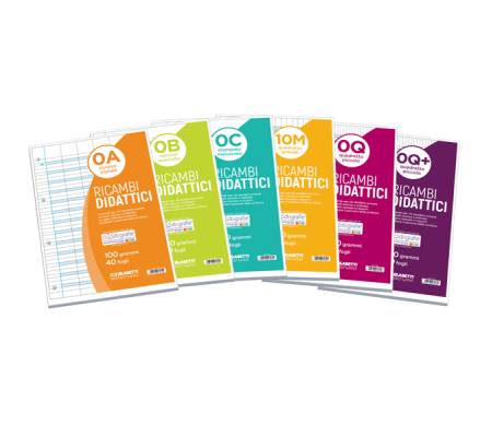 Ricambi didattici forati - A4 - 40 fogli carta 100 gr - 1 rigo - con margine - Blasetti - 7433 - 8007758274334 - DMwebShop