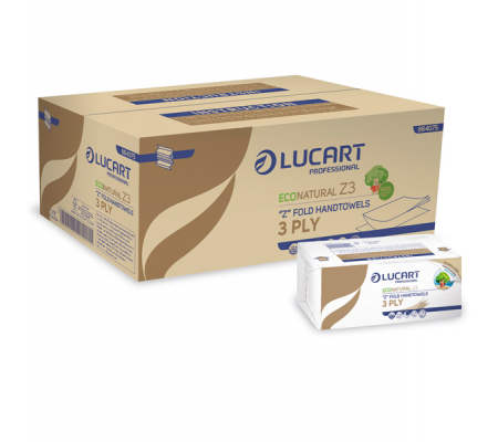 Asciugamani piegati a Z EcoNatural Plastic Free - pacco da 198 pezzi - Lucart 864075 - 864075J - 8059399001046 - DMwebShop
