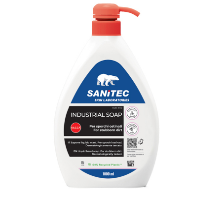 Sapone liquido lavamani Industria - 1 lt - Sanitec - 1040 - 8032680397547 - DMwebShop