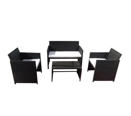Salotto Valencia - nero-bianco - set 4 elementi - Garden Friend - S1383022 - 8023755040321 - DMwebShop