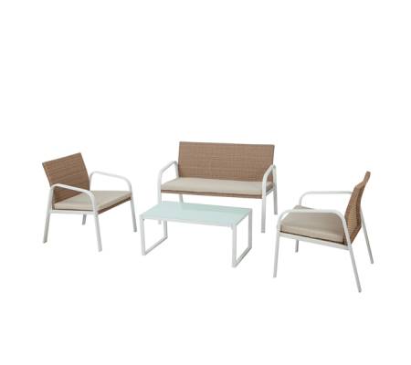 Salotto Madeira - bianco-beige - set 4 elementi - Garden Friend - S1304401 - 8023755053956 - DMwebShop
