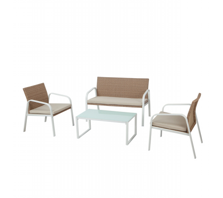 Salotto Madeira - bianco-beige - set 4 elementi - Garden Friend - S1304401 - 8023755053956 - DMwebShop