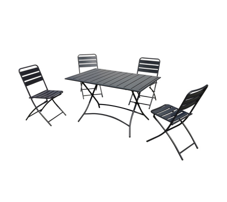 Set pranzo pieghevole Mery - antracite - set 5 elementi - Garden Friend - S1007135 - DMwebShop