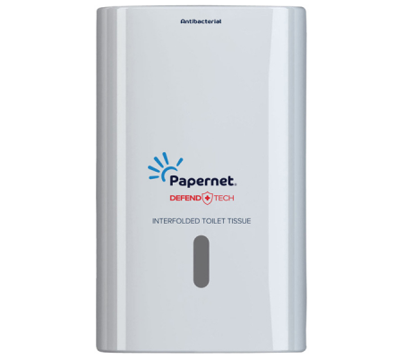 Dispenser antibatterico Defend Tech - per carta igienica interfogliata - Papernet - 416147 - DMwebShop