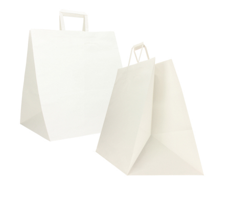 Shoppers Flat maxi - in carta kraft - 36 x 30 x 36 cm - bianco - scatola 150 pezzi - Mainetti Bags - 087417 - 8029307087417 - DMwebShop