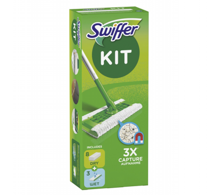 Dry Starter Kit completo (8 panni + 3 panni wet) - Swiffer - PG136 - 8001841276113 - DMwebShop