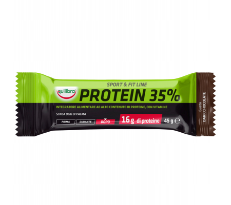 Integratore Sport & Fit Line Protein 35% - gusto dark chocolate - 45 gr - Equilibra - BAP - 8000137001774 - DMwebShop