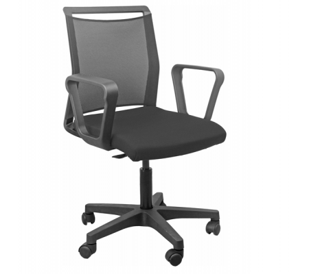 Sedia Home-Office Smart Light - schienale in rete nero - seduta nera con braccioli - Unisit - LLE/BRN/EN - 8053470179440 - DMwebShop