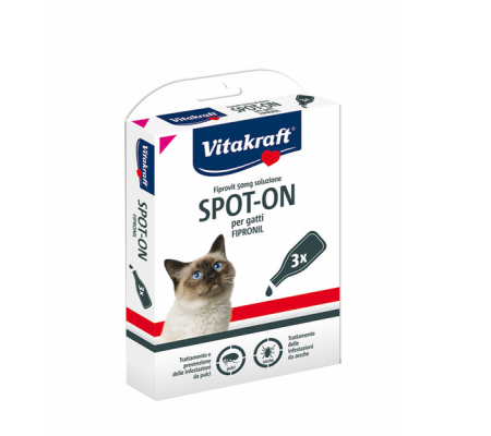 Soluzione per infestazioni pulci e zecche Spot On - per gatti sopra a 1 kg - Vitakraft - 35365 - DMwebShop